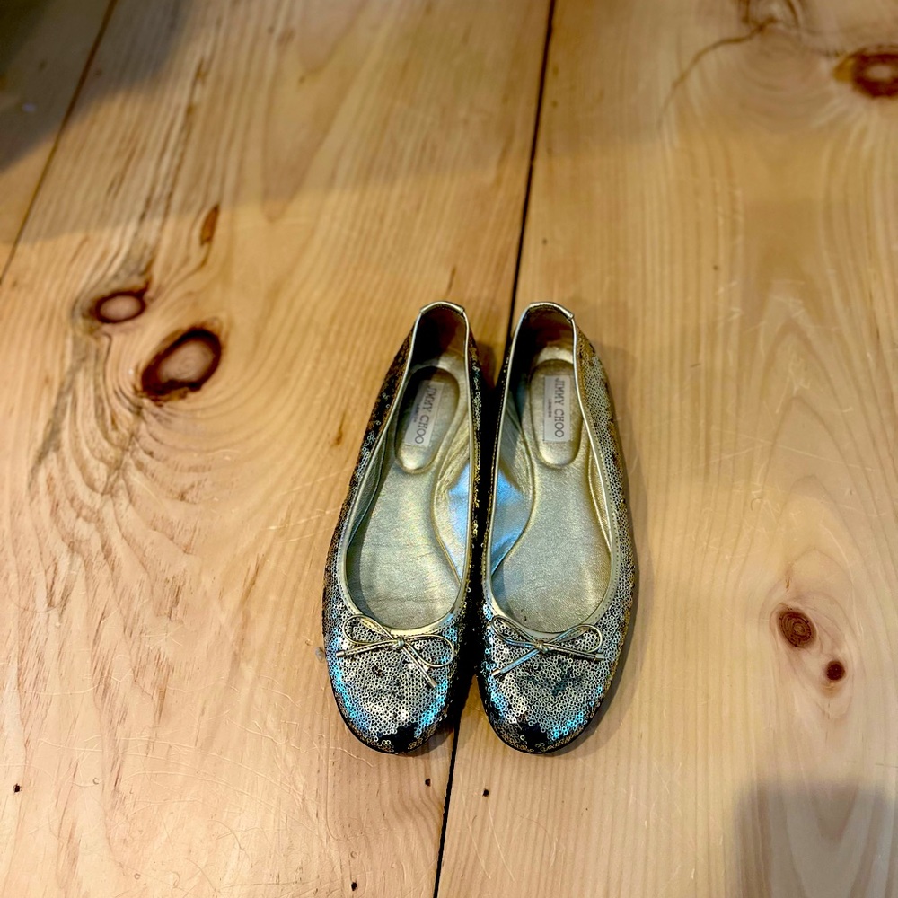 Jimmy Choo Gold Flats